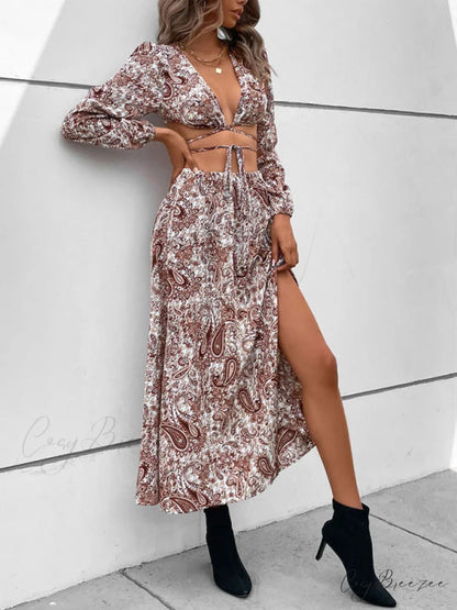 Vacation for Long Set Paisley Woven Gown Women