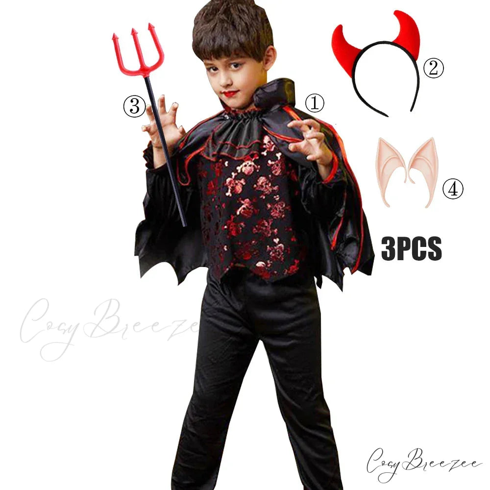 Vampire Devil Disguise Party Boys Kid Costumes 2T(100) / H Vampire Boy Set3