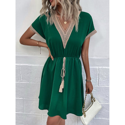 Tina Lace Hollow Out A-line Summer Mini Dress