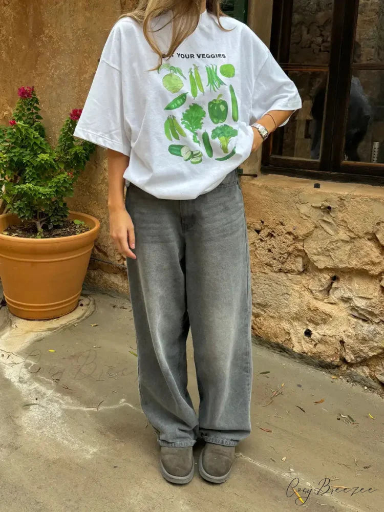 Vegetable Graphic Casual Streetwear T-shirt t-shirt-250223