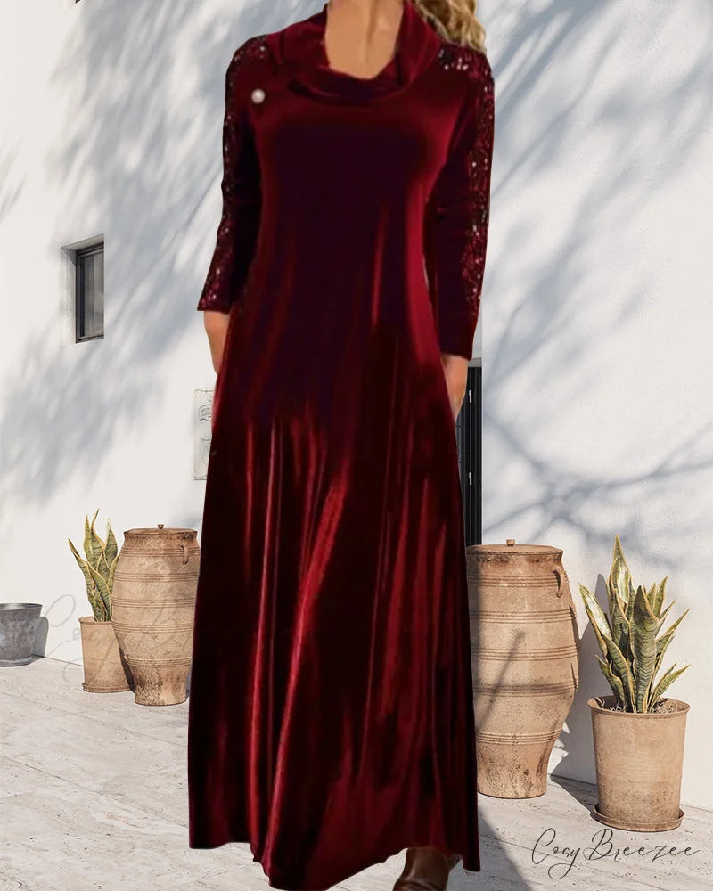 Velvet Maxi Dress with Sequins
