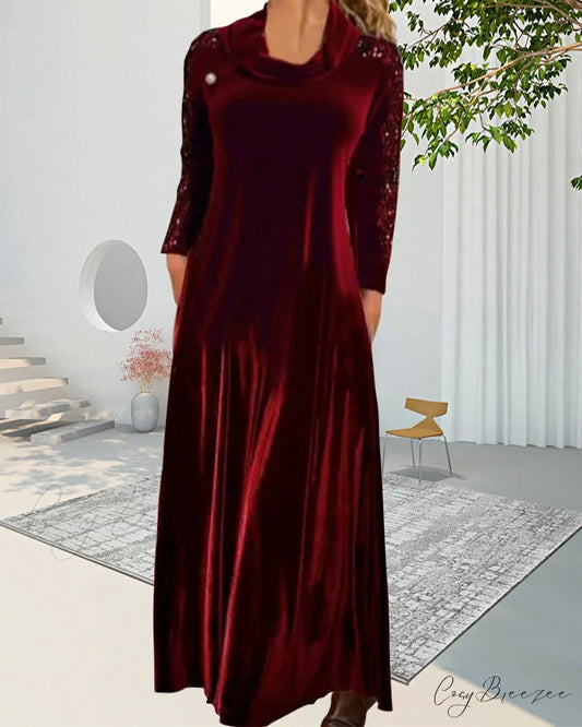 Velvet Maxi Dress with Sequins