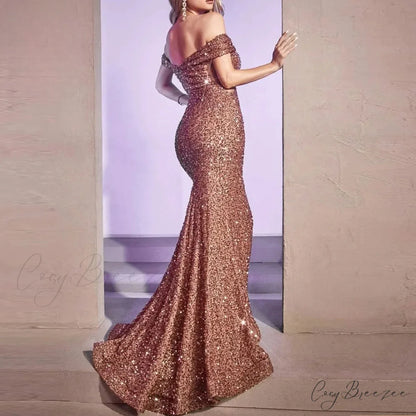 Velvet Off Shoulder Mermaid Party Dress