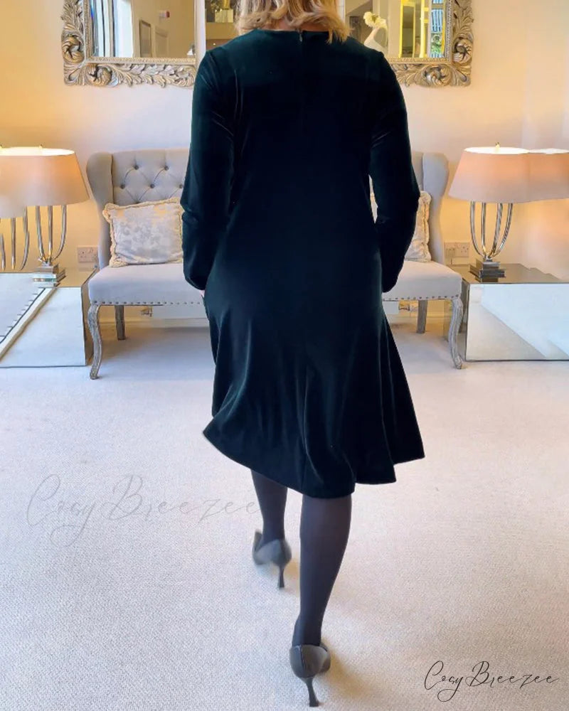 Velvet Round Neck Dress