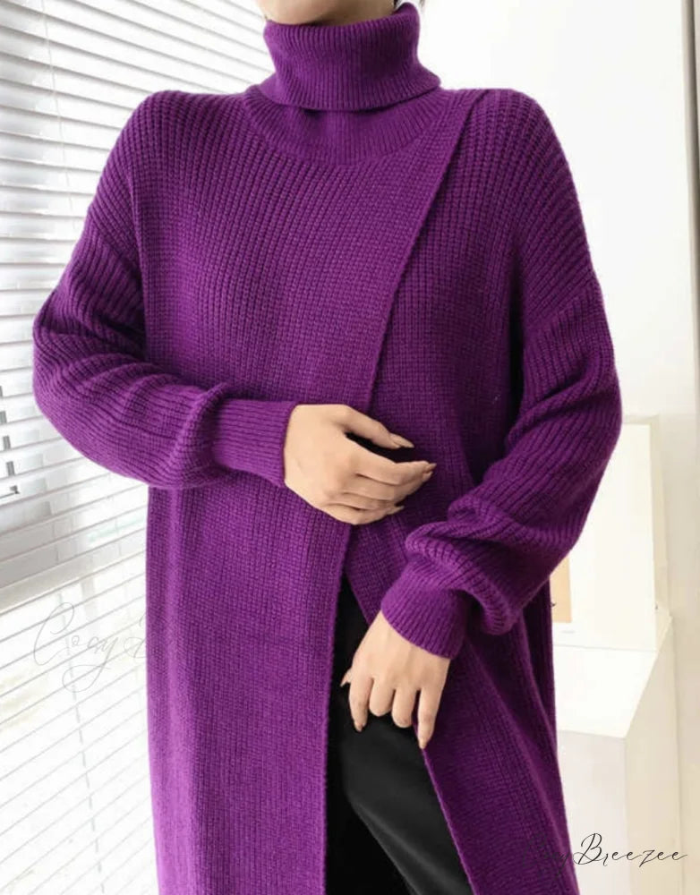 VERA LONG KNIT TOP - Black