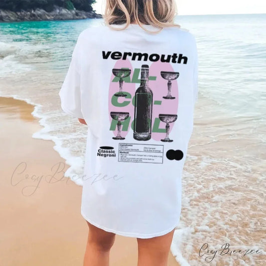 Vermouth Cocktail Y2K Graphic Tee WHITE / S t-shirt-250223