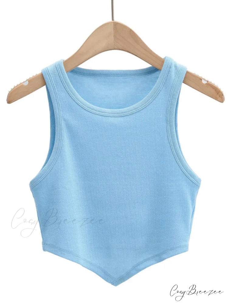vest round inverted mini triangle Women’s sleeveless neck top