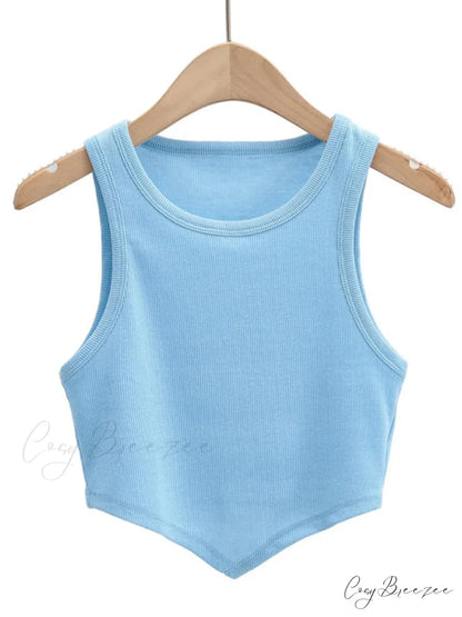 vest round inverted mini triangle Women’s sleeveless neck top