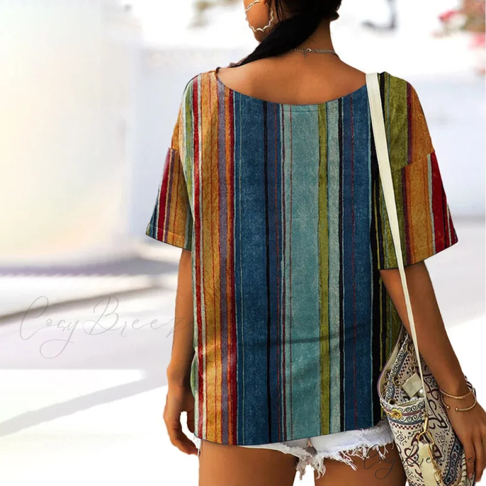Vibrant Striped in Tee Retro Colors