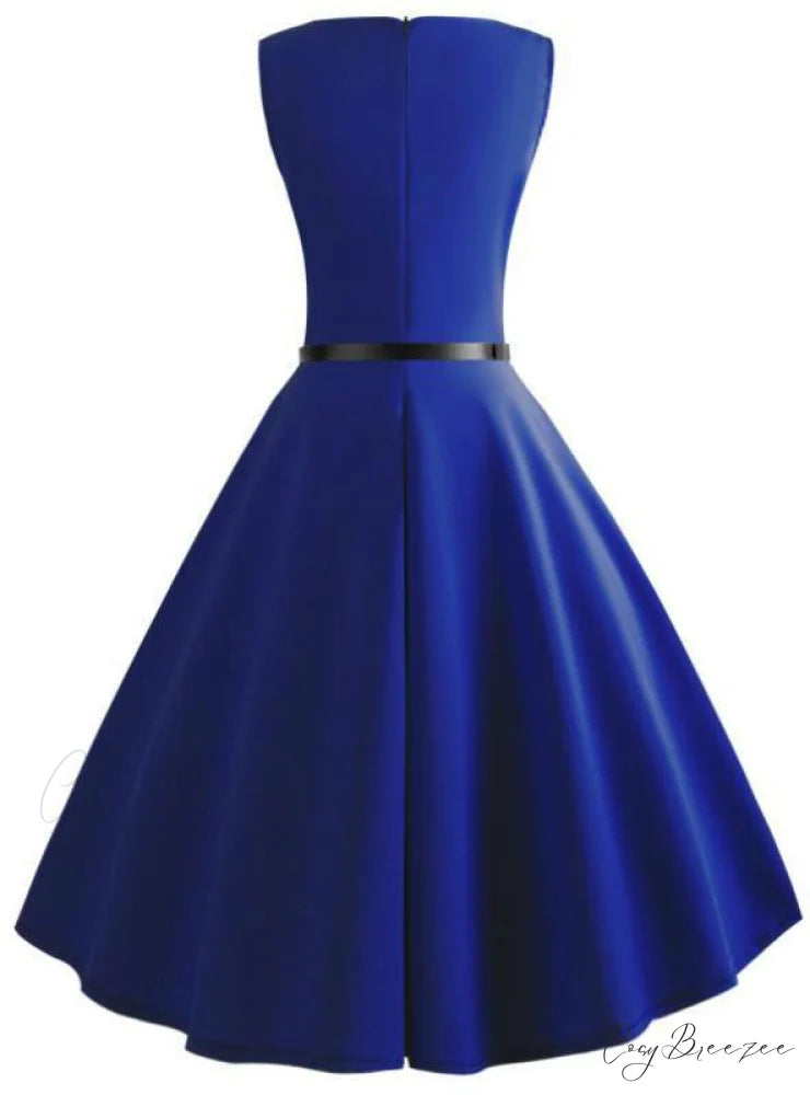 Vintage 1950S Cocktail Dress - Sleeveless Swing