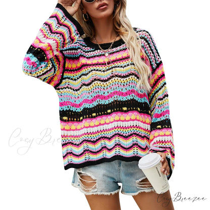 Vintage 90s Crochet Flared Sleeves Sweater swraters-241228