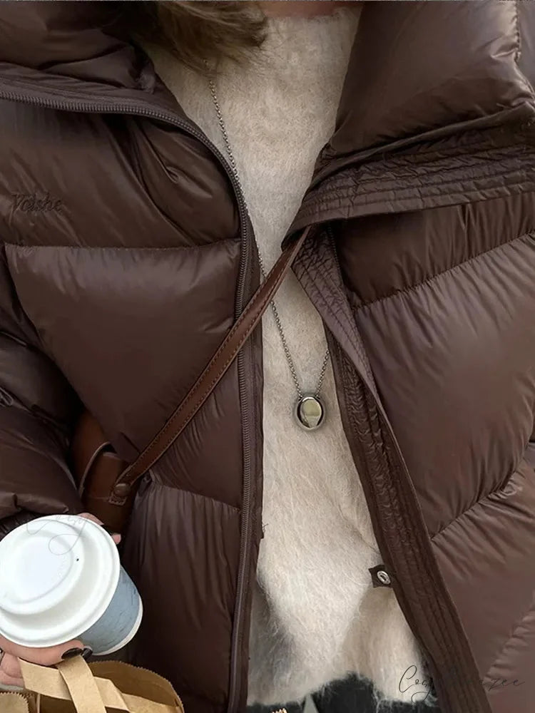 Vintage Brown Oversized Cotton Coat coats-241228
