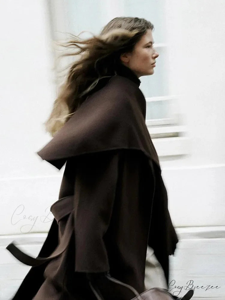 Vintage Brown Wool Mix Coat coats-241228