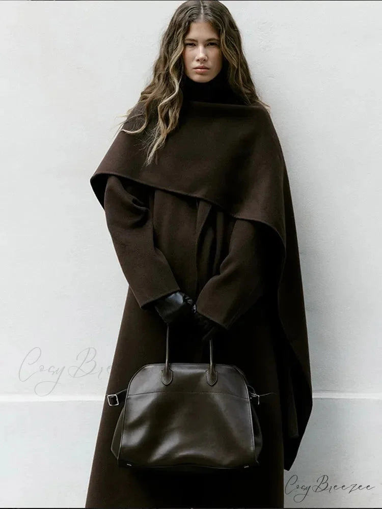 Vintage Brown Wool Mix Coat coats-241228