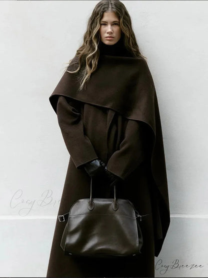 Vintage Brown Wool Mix Coat coats-241228