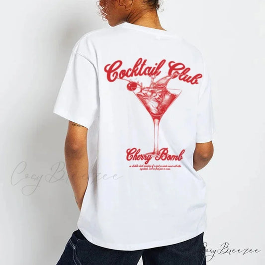 Vintage Cocktail Club Graphic Tee WHITE / S t-shirt-250223