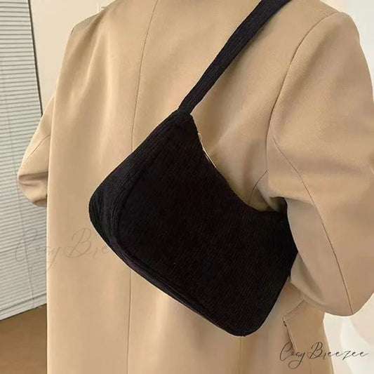 Vintage Corduroy Underarm Bag shoulder-250126