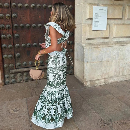 Vintage Cotton Floral Boho Dress bohodress-250126