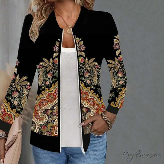Vintage Design Flowered Jacket Multicolor / S