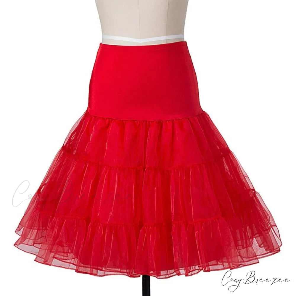 Vintage Dot Retro - Women’s Warm-Season Pin Swing Casual Tunic Party Rockabilly Vestidos Up Gown S-4XL pettiskirt red
