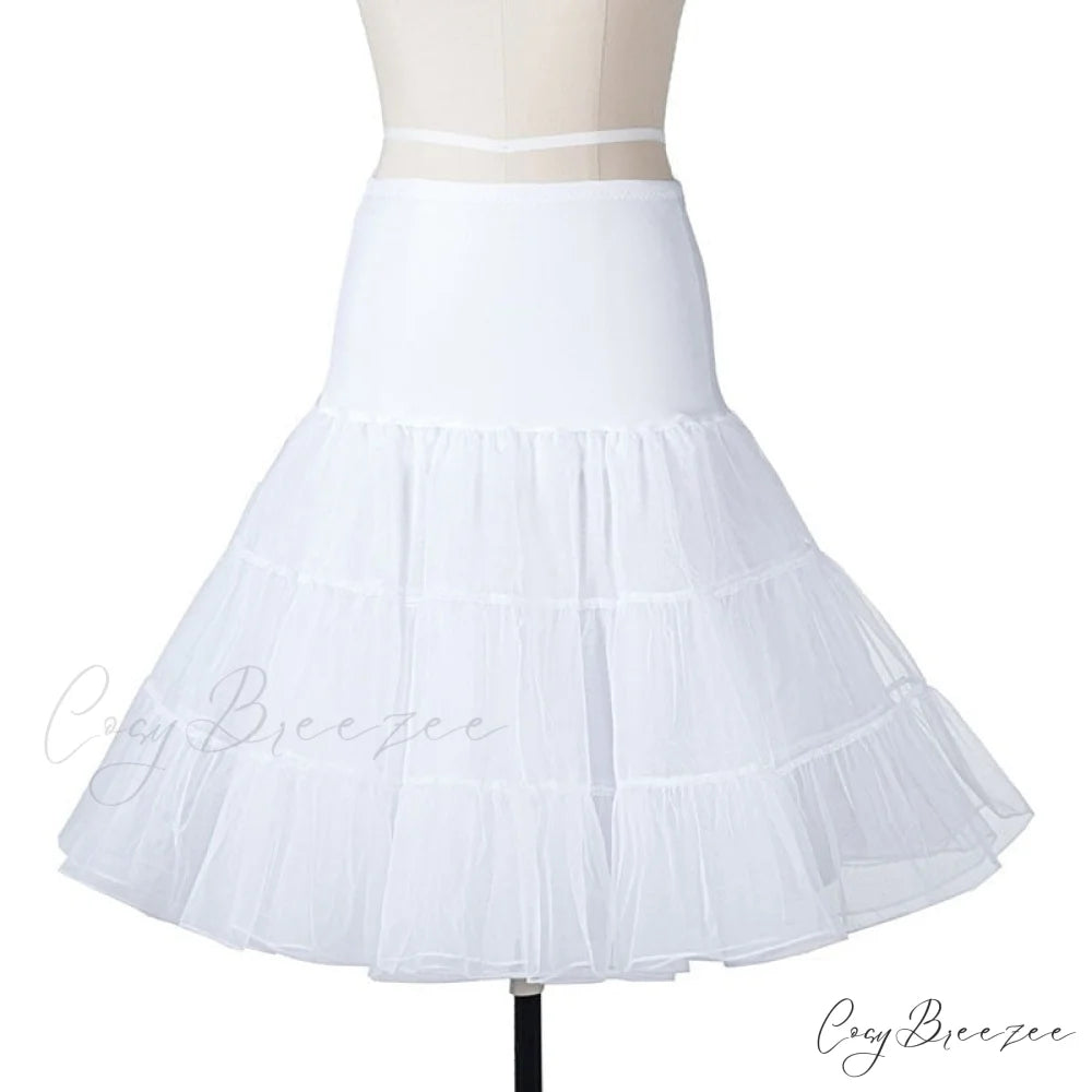Vintage Dot Retro - Women’s Warm-Season Pin Swing Casual Tunic Party Rockabilly Vestidos Up Gown S-4XL pettiskirt white