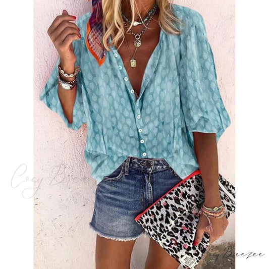 Vintage Elegant Women’s Top Blue / S