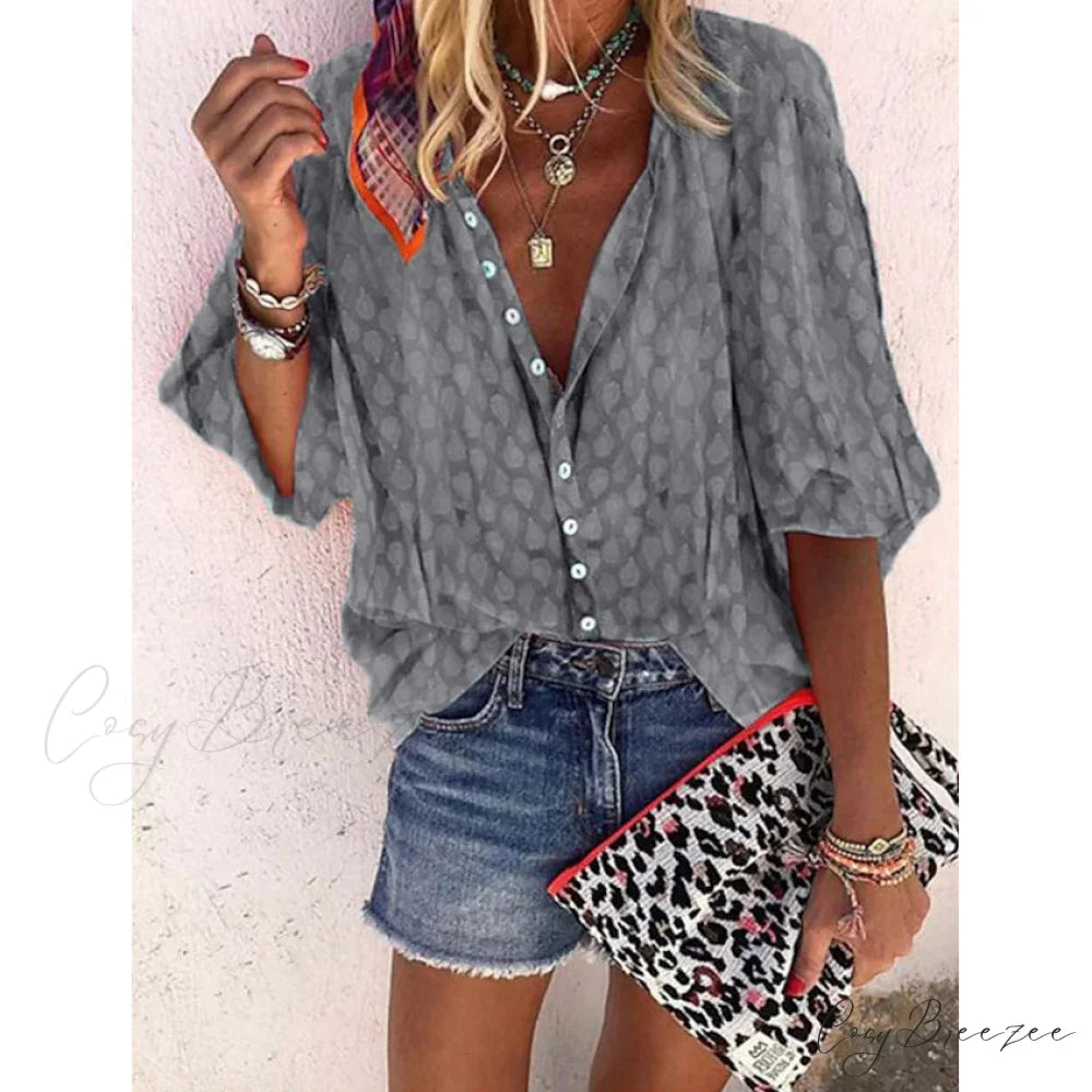 Vintage Elegant Women’s Top Gray / S