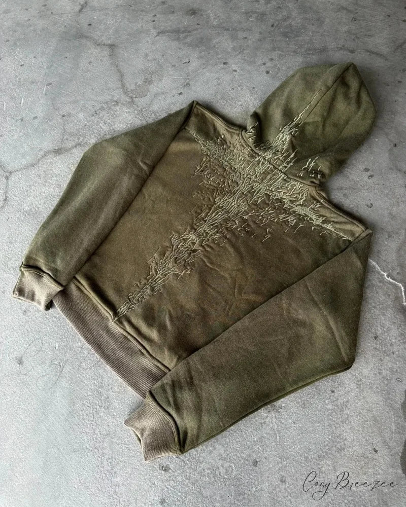 Vintage Embroidery Oversized Hoodie hoodies-241228