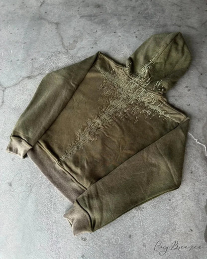 Vintage Embroidery Oversized Hoodie hoodies-241228