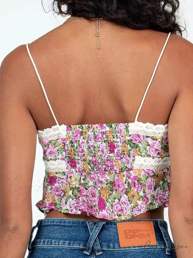 Vintage Floral Lace Crop Top croptop-250223