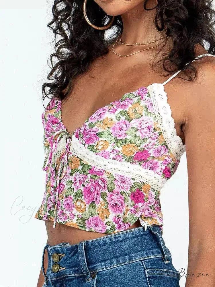 Vintage Floral Lace Crop Top croptop-250223
