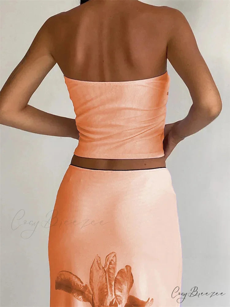 Vintage Floral Strapless Backless Party Crop Top croptop-250126