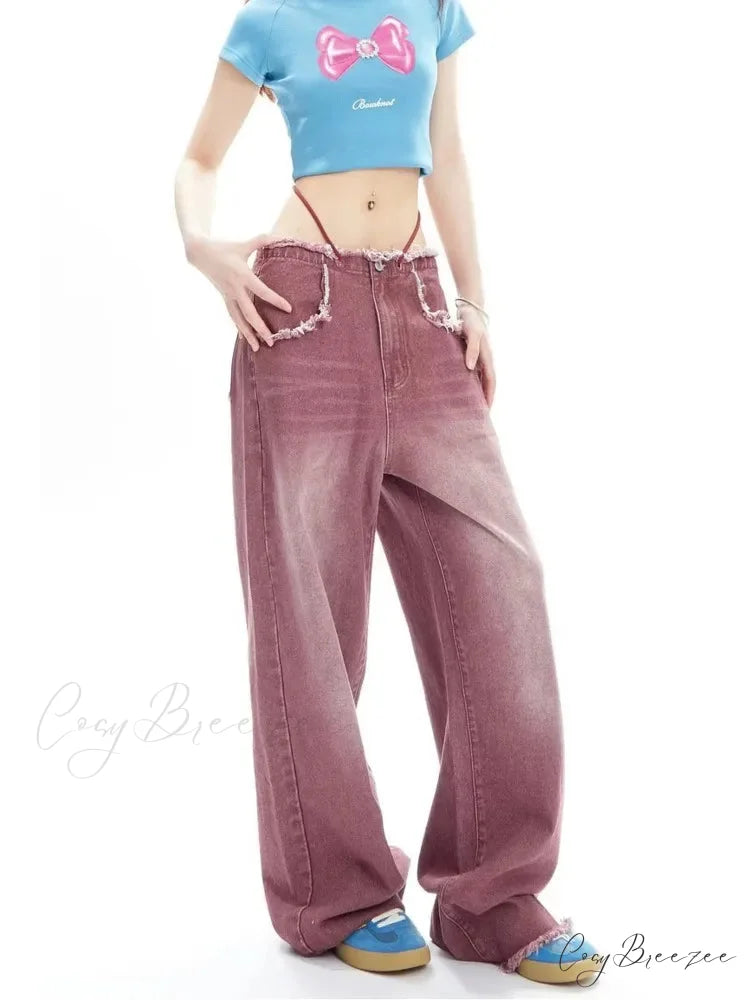 Vintage Green Wide Leg High Street High Waisted Drape Straight Leg Vintage Women’s Jean