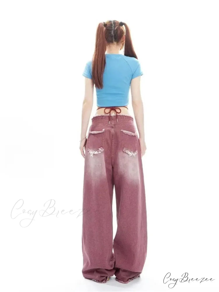 Vintage Green Wide Leg High Street High Waisted Drape Straight Leg Vintage Women’s Jean