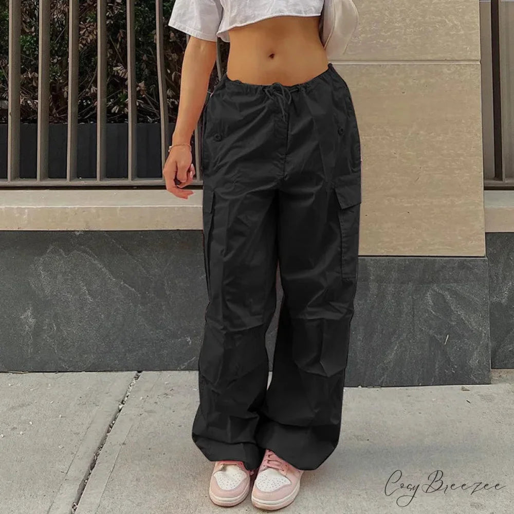 Vintage Harajuku Casual Loose Straight Pant Black / XS pant-250223