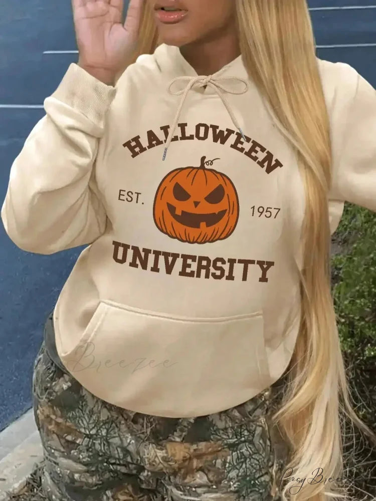 Vintage Humorous Classic Funny Festive Hoodie Khaki / XS