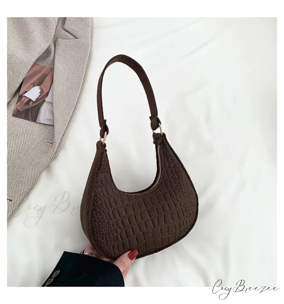 Vintage Korean Solid Dumpling Underarm Bag coffee shoulder-250126
