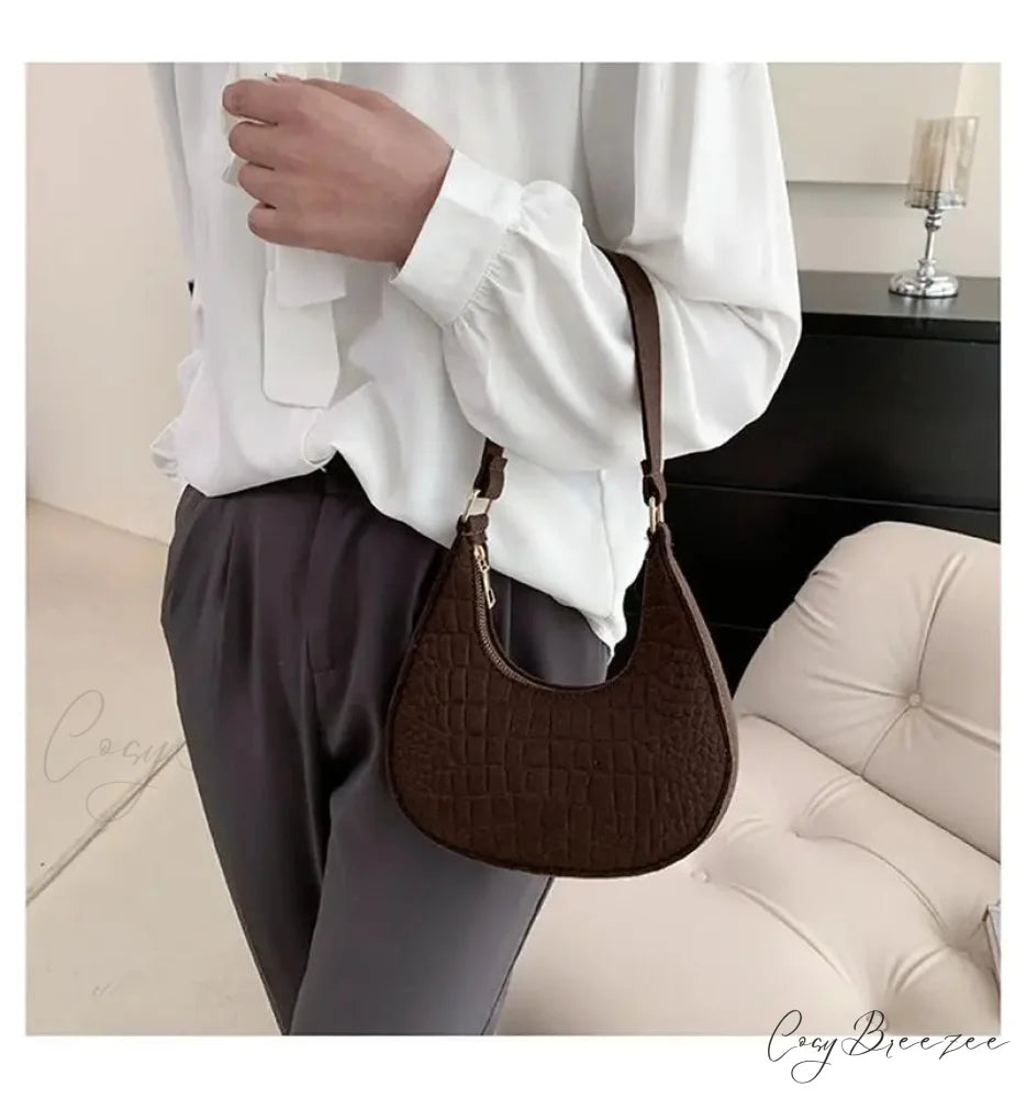 Vintage Korean Solid Dumpling Underarm Bag shoulder-250126