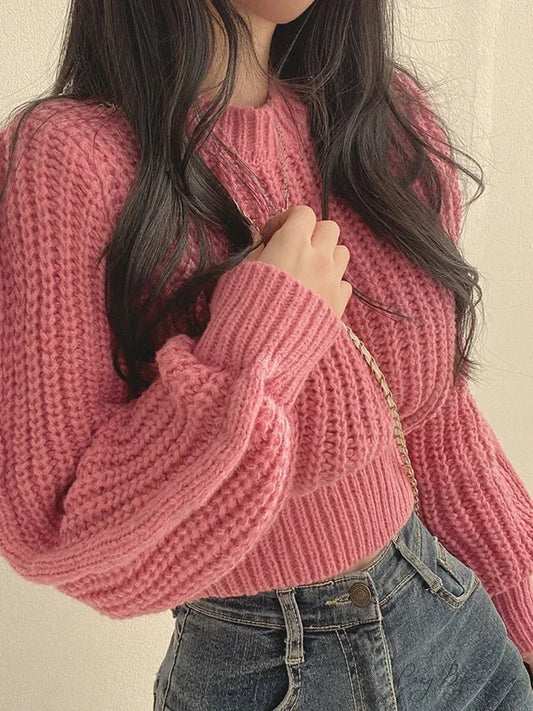 Vintage Lantern Long Sleeve Sweater swraters-241228