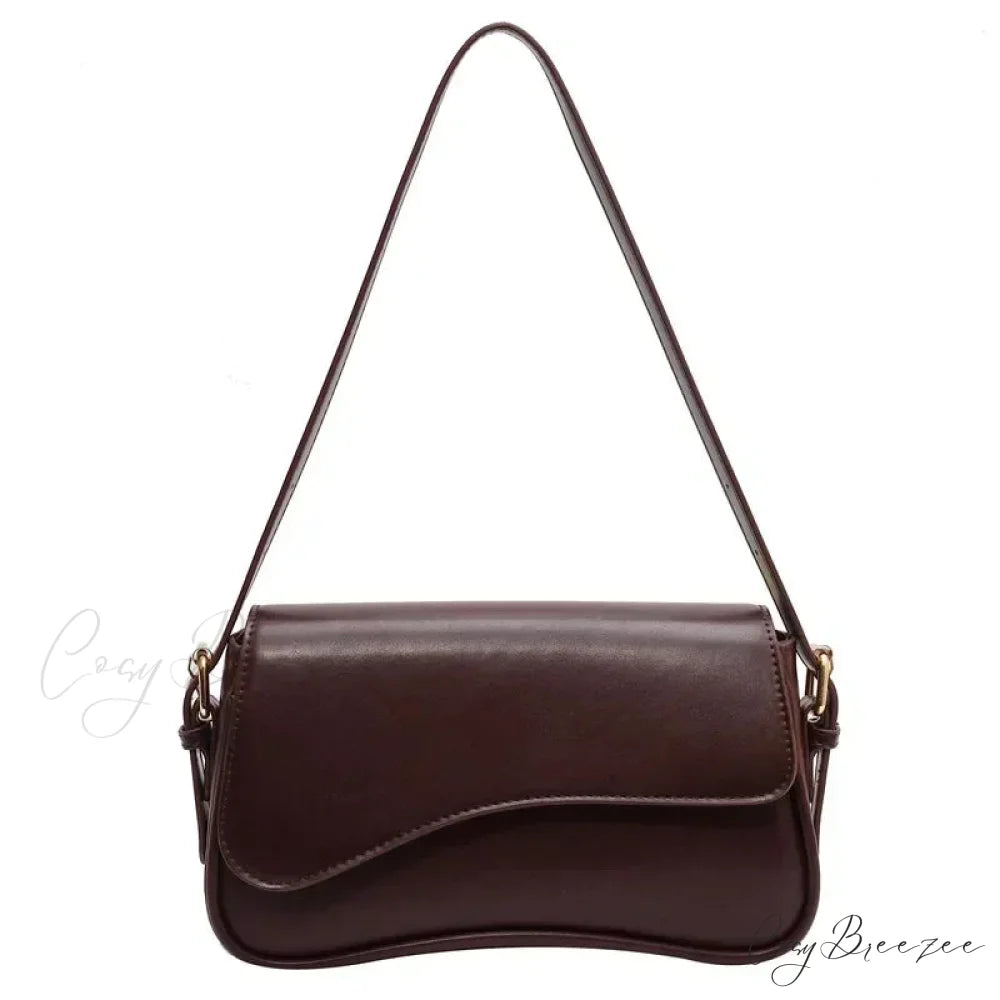 Vintage Leather Designer Crossbody Shoulder Bag Coffee shoulder-250126