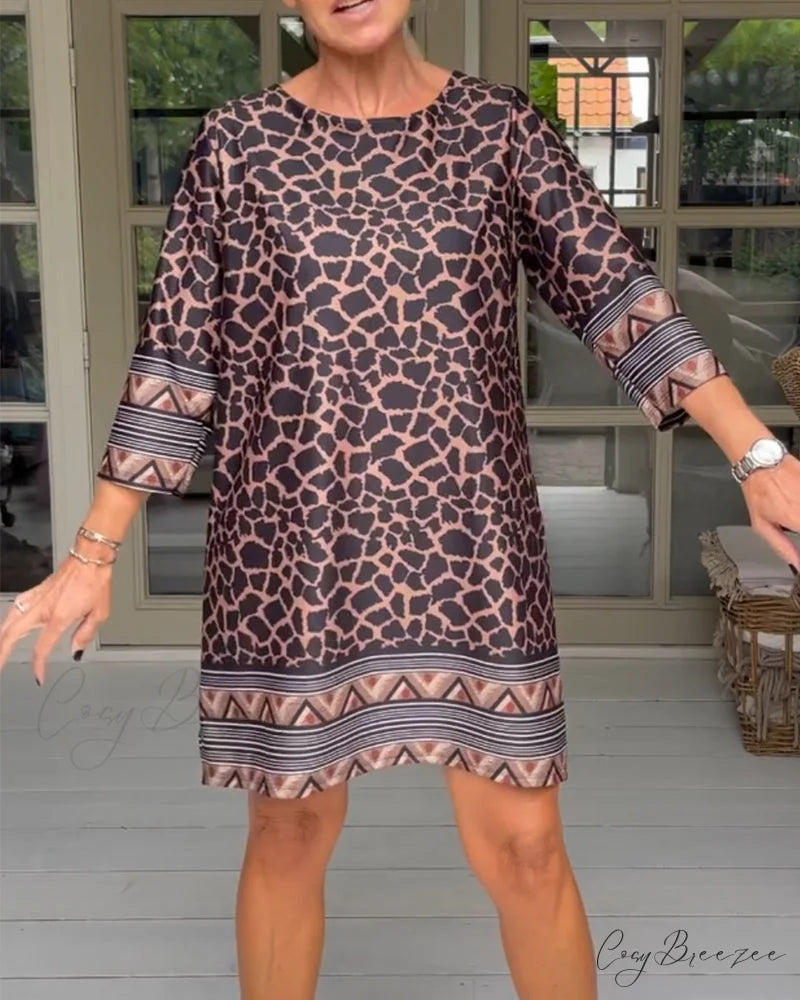 Vintage Leopard Print Dress Black / S