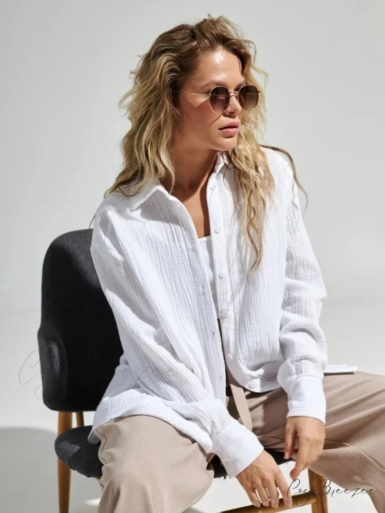 Vintage Loose Fit Shirt blouse-250223