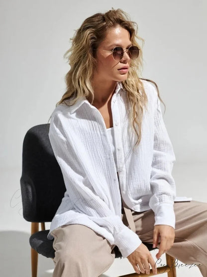 Vintage Loose Fit Shirt blouse-250223