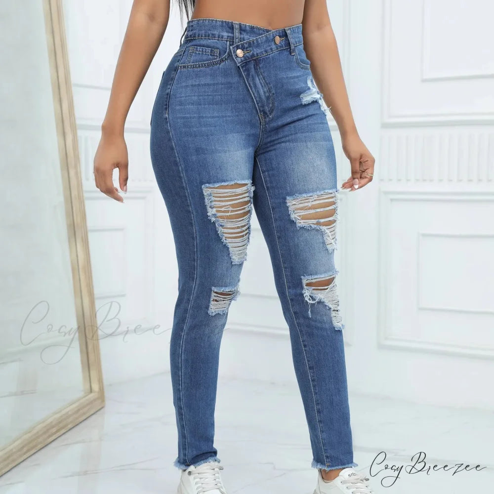 Vintage Oversized Breathable Skinny Jeans
