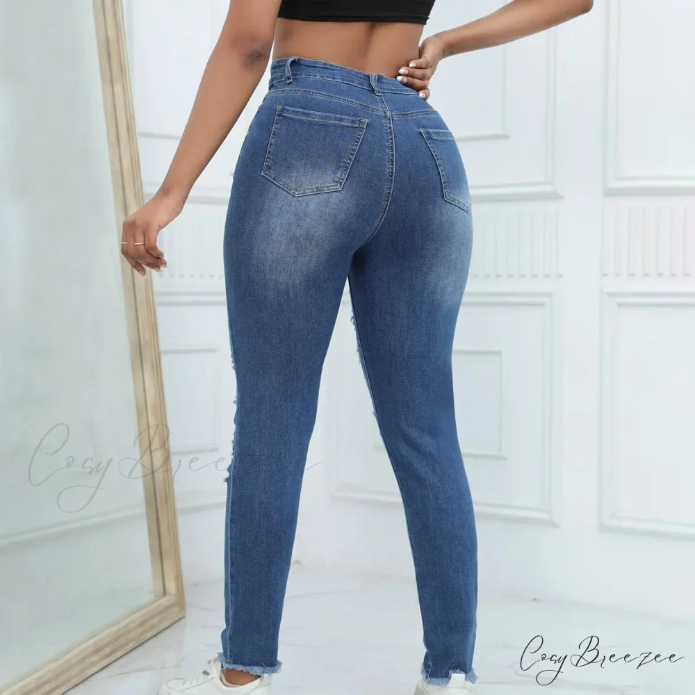 Vintage Oversized Breathable Skinny Jeans