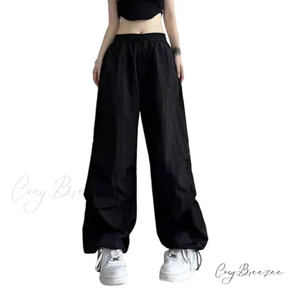 Vintage Plaid Relaxed Spacious Boho Palazzo Pant Black / M pant-250223