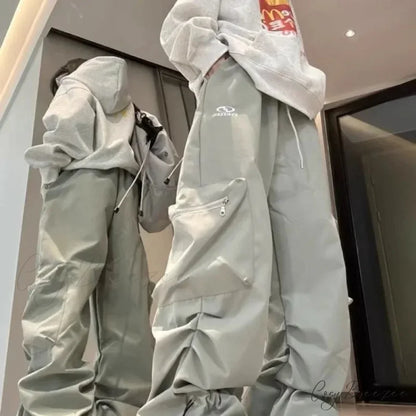 Vintage Pleated Cargo Pants white / M pants-241228