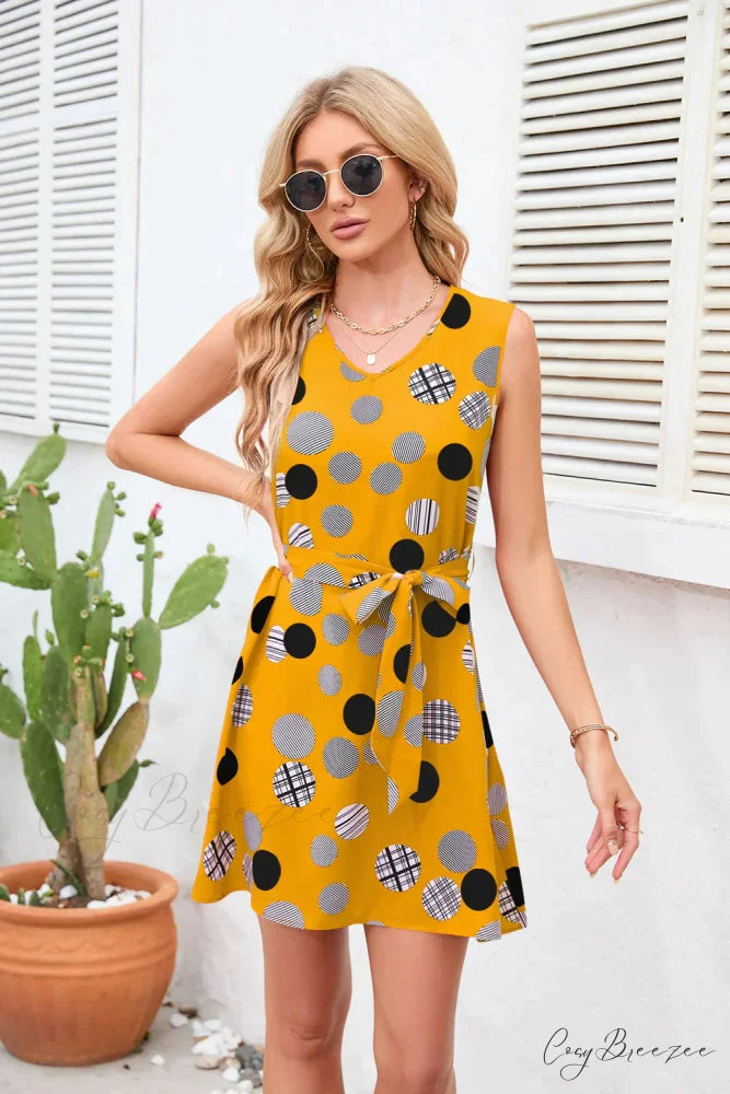 Vintage Polka-Dot Party Dress S / red black