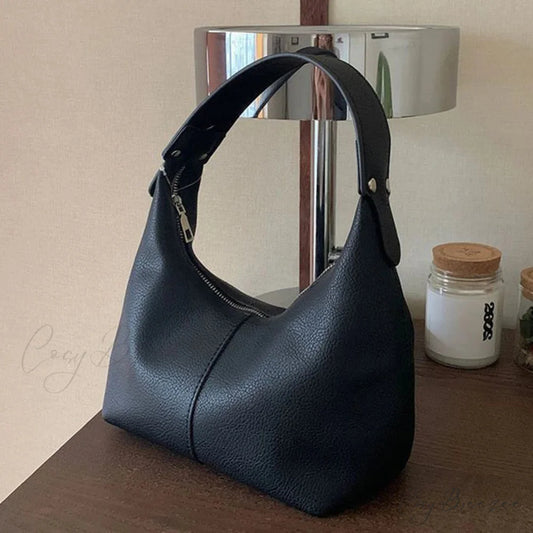 Vintage PU Leather Underarm Shoulder Bag shoulder-250126