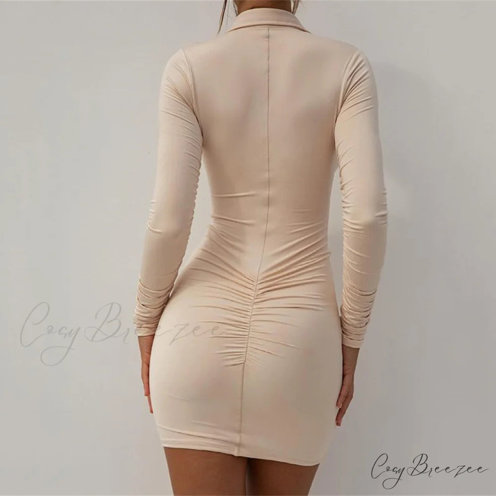 Vintage Single-breasted Mini Dress for Summer S / BLUE